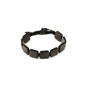 'MATT BLAK' Bracelet with engraving in jet black cord