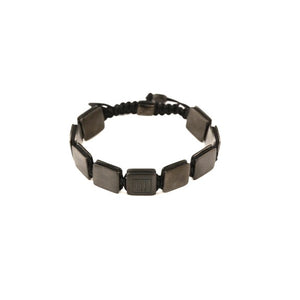 'MATT BLAK' Bracelet with engraving in jet black cord